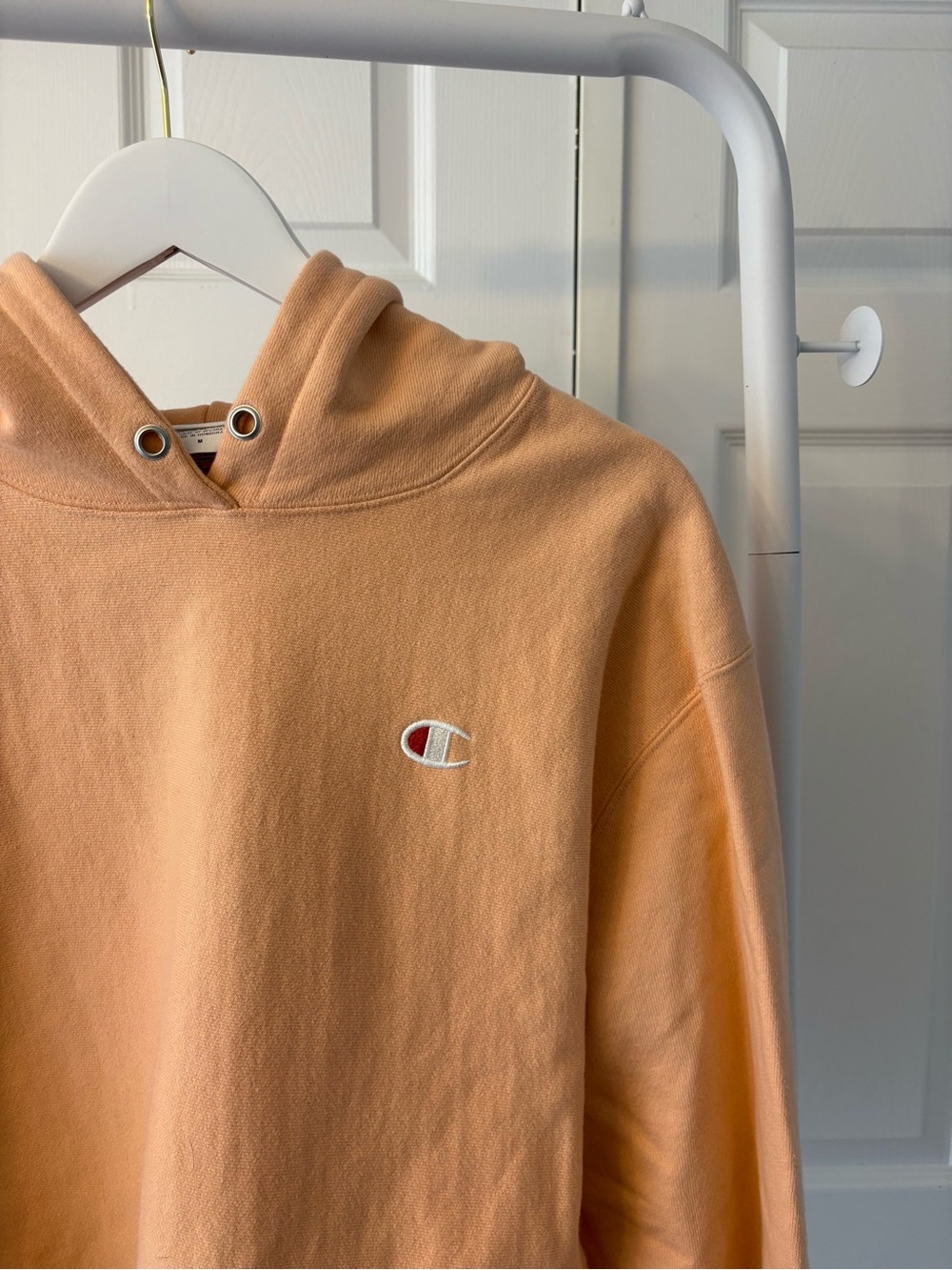 Champion Peach Cropped Pullover Hoodie Size Medium Cotton - Picture 9 of 12